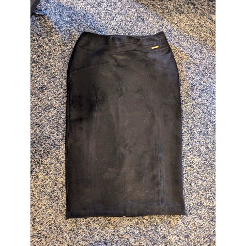 NWT MARC NEW YORK ANDREW MARC BLACK FAUX SUEDE SKIRT SIZE XS